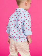Load image into Gallery viewer, RUFFLEBUTTS Steal Your Heart Cotton Gauze Long Sleeve Button Down Shirt