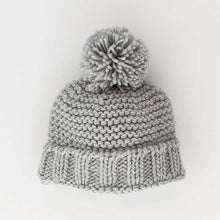Load image into Gallery viewer, Ice Grey Garter Stitch Beanie Hat