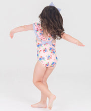 Load image into Gallery viewer, RUFFLE BUTTS Coastal Breeze Floral Ruffle V-Back One Piece