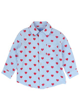 Load image into Gallery viewer, RUFFLEBUTTS Steal Your Heart Cotton Gauze Long Sleeve Button Down Shirt