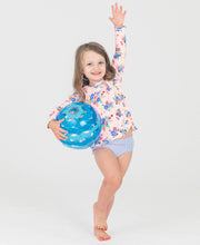 Load image into Gallery viewer, RUFFLE BUTTS Coastal Breeze Floral Ruffled Long Sleeve Rash Guard 2-piece