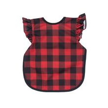 Load image into Gallery viewer, Red Buffalo Plaid Flutter Bapron: Toddler (6m-3T)