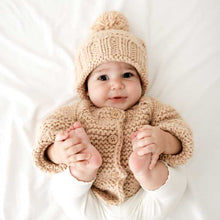 Load image into Gallery viewer, Latte Garter Stitch Beanie Hat
