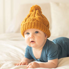 Load image into Gallery viewer, Saffron Gold Cable Beanie
