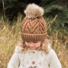 Load image into Gallery viewer, Pecan Pop Pom Pom Beanie Hat
