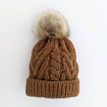 Load image into Gallery viewer, Pecan Pop Pom Pom Beanie Hat

