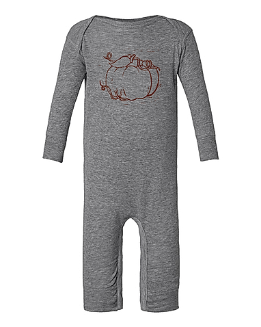 Linocut Pumpkin Long Legged Bodysuit