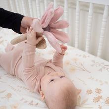 Load image into Gallery viewer, Violet Floral Plush Baby Rattle Toy
