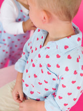 Load image into Gallery viewer, RUFFLEBUTTS Steal Your Heart Cotton Gauze Long Sleeve Button Down Shirt
