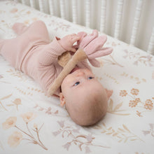 Load image into Gallery viewer, Violet Floral Plush Baby Rattle Toy
