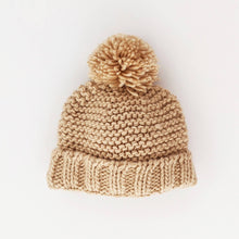 Load image into Gallery viewer, Latte Garter Stitch Beanie Hat
