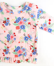 Load image into Gallery viewer, RUFFLE BUTTS Coastal Breeze Floral Ruffled Long Sleeve Rash Guard 2-piece
