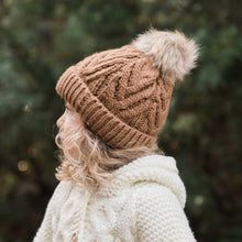 Load image into Gallery viewer, Pecan Pop Pom Pom Beanie Hat
