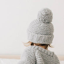 Load image into Gallery viewer, Ice Grey Garter Stitch Beanie Hat
