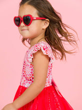 Load image into Gallery viewer, RUFFLEBUTTS Red Heart Shaped Sunglasses
