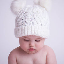 Load image into Gallery viewer, Winter White Fluffer Beanie Hat
