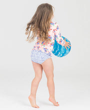 Load image into Gallery viewer, RUFFLE BUTTS Coastal Breeze Floral Ruffled Long Sleeve Rash Guard 2-piece
