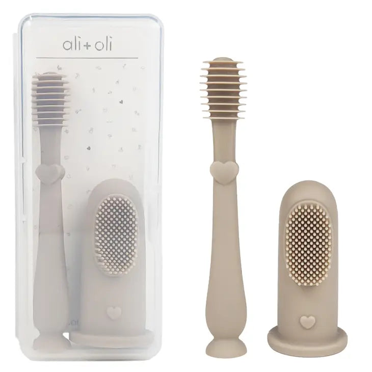 ALI + OLI Baby Finger Toothbrush & Tongue Cleaner Oral Set 3m+