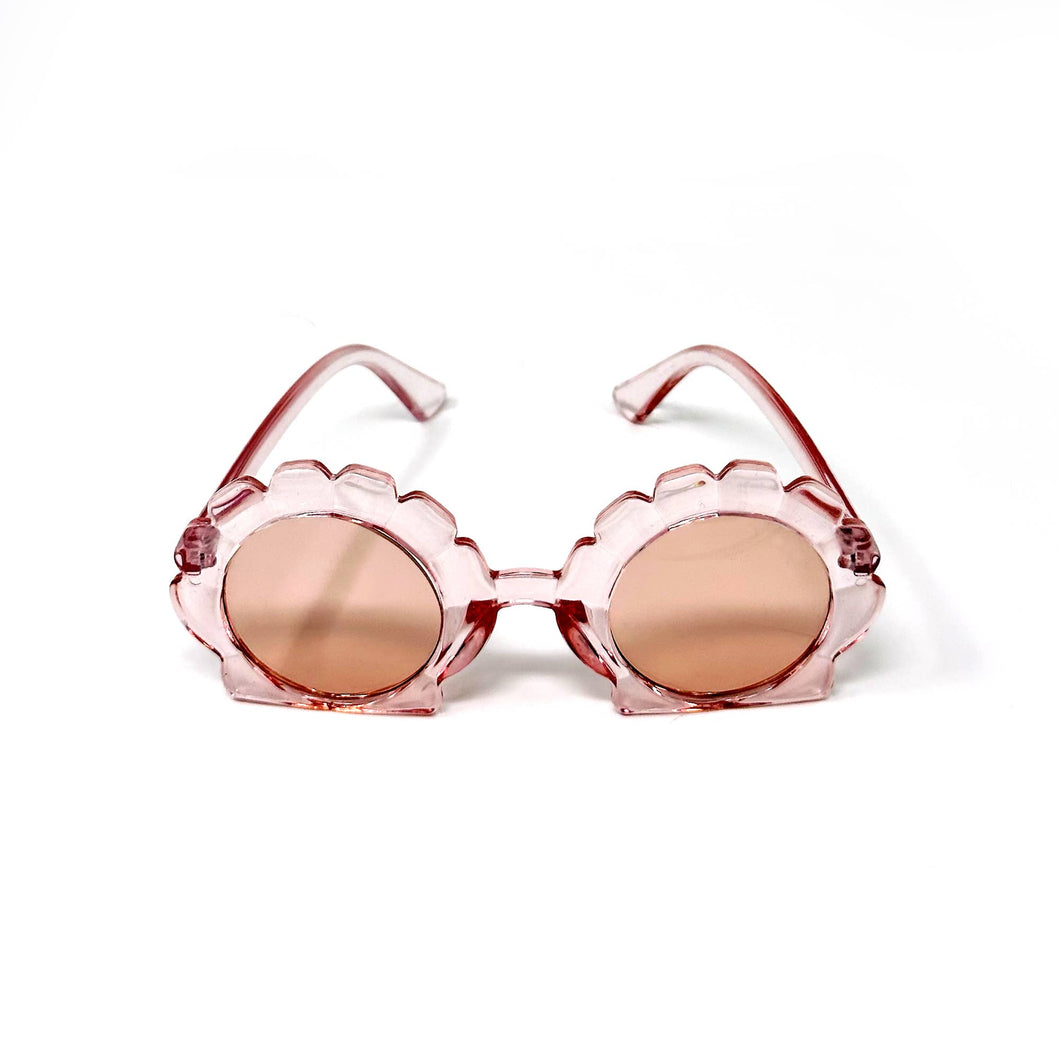 Seashell Style  Kids Sunglasses: Clear / Pink